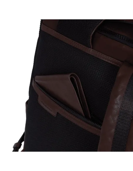 Piquadro Harper laptop backpack with two compartments , brown