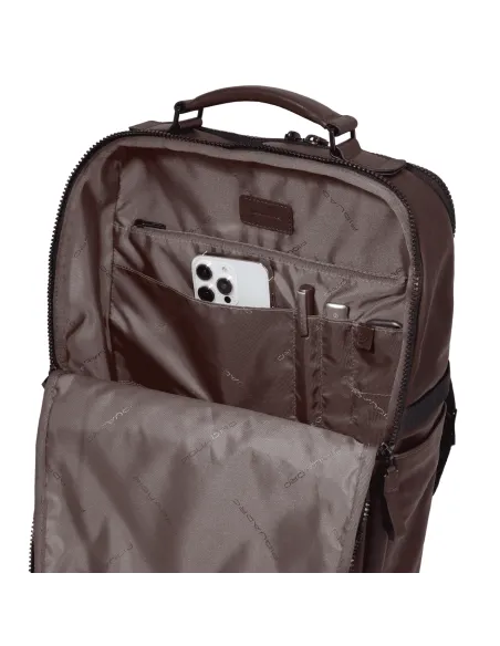 Piquadro Harper laptop backpack with two compartments , brown