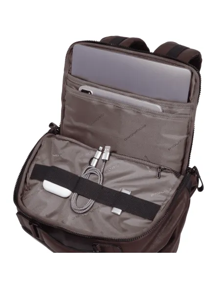 Piquadro Harper Computer-Rucksack mit zwei Fächern, braun