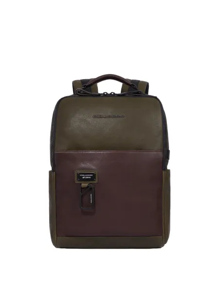 Piquadro Harper laptop backpack, green-brown