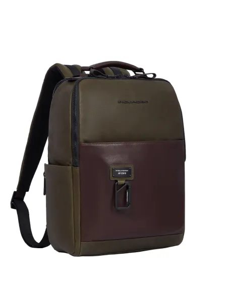 Piquadro Harper laptop backpack, green-brown