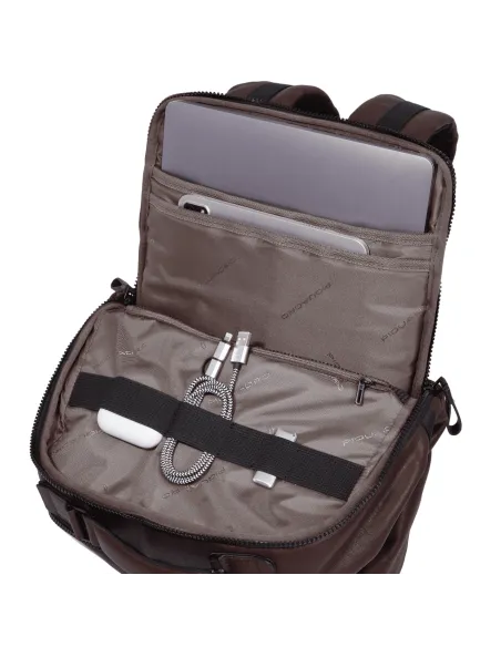 Piquadro Harper laptop backpack, green-brown