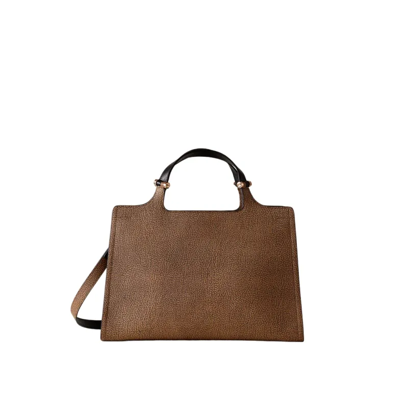 Borsa due manici Borbonese, OP Naturale-Nero