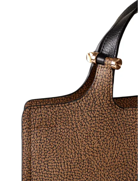 Borsa due manici Borbonese, OP Naturale-Nero