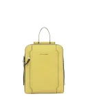 Piquadro Circle women's leather laptop backpack, yellow