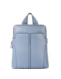 Piquadro Ray women's backpack with two compartments, light blue