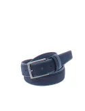 Men's belt in leather and suede, blue