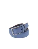 Men's belt in leather and suede, blue-light blue