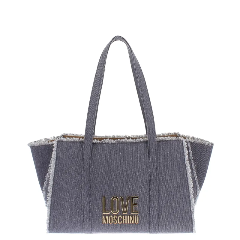 Shopping in tessuto Love Moschino, denim