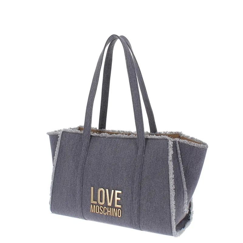 Shopping in tessuto Love Moschino, denim 2