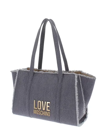 Love Moschino fabric shopping bag, denim
