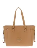 Love Moschino women's zipped shopping bag, camel