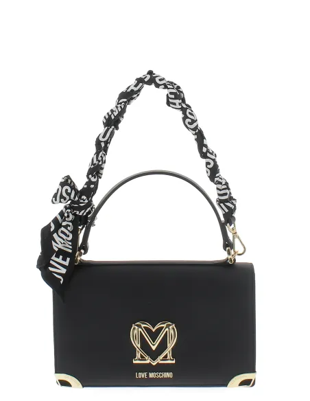 Love Moschino Damentasche mit Foulard-Griff, schwarz