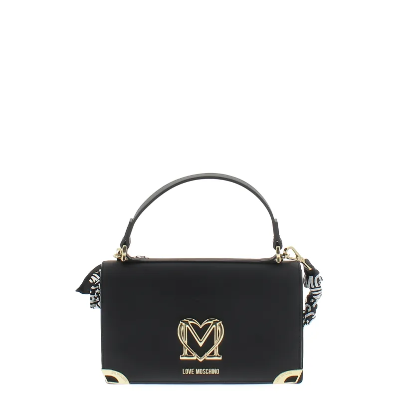 Love Moschino Damentasche mit Foulard-Griff, schwarz 2