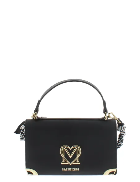 Love Moschino Damentasche mit Foulard-Griff, schwarz