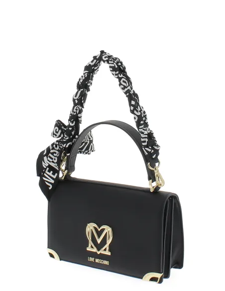 Love Moschino Damentasche mit Foulard-Griff, schwarz