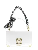 Love Moschino women's bag with handle with foulard, white