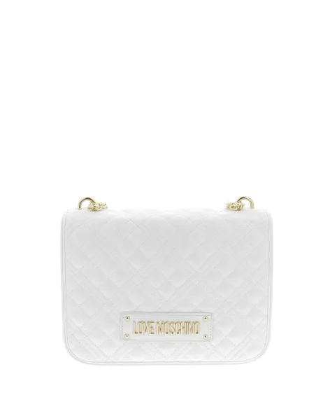 Borsa a spalla trapuntata Love Moschino, bianca