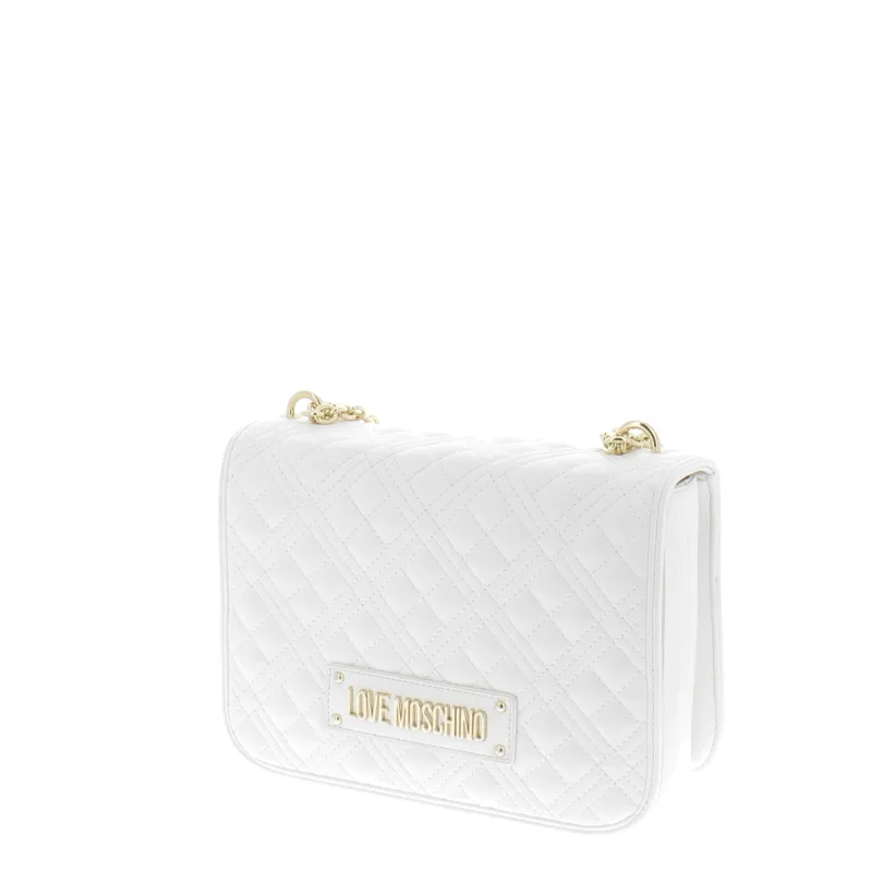 Love Moschino gesteppte Damen-Umhängetasche, weiß 2