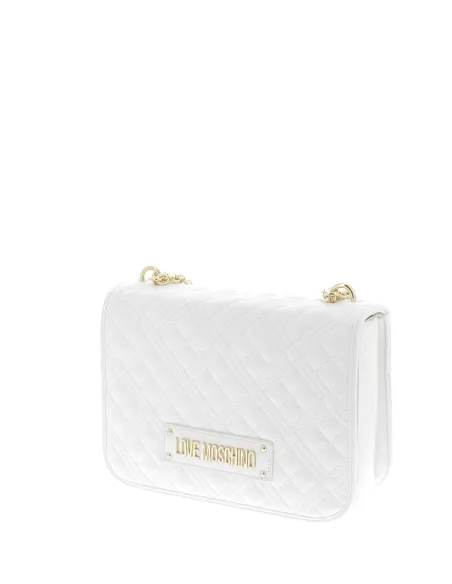 Borsa a spalla trapuntata Love Moschino, bianca