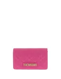 Love Moschino quilted clutch bag, fuchsia