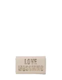 Love Moschino clutch bag with logo, ivory