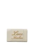 Love Moschino clutch bag with front logo, ivory