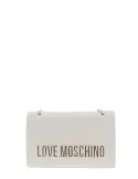 Borsa a spalla con pattina Love Moschino, avorio