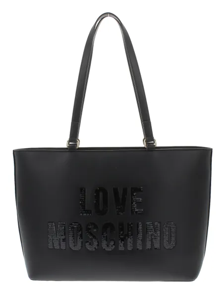 Love Moschino Einkaufstasche mit Logo, schwarz