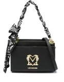Love Moschino women's bag with handle with foulard, black