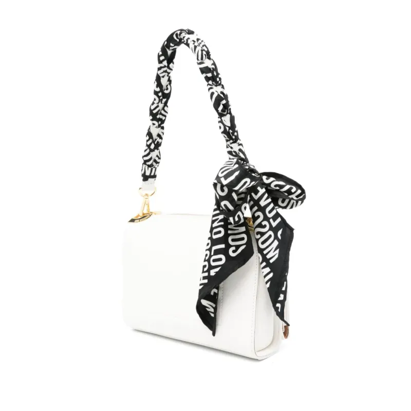 Borsa con manico con foulard Love Moschino, bianco 2