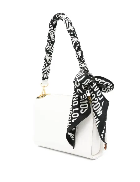 Love Moschino Damentasche mit Henkel mit Foulard, weiß