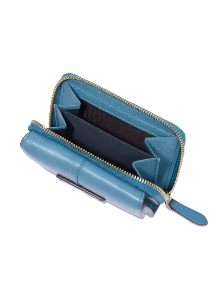 The Bridge Elisabetta women's wallet with external coin pocket, light blue