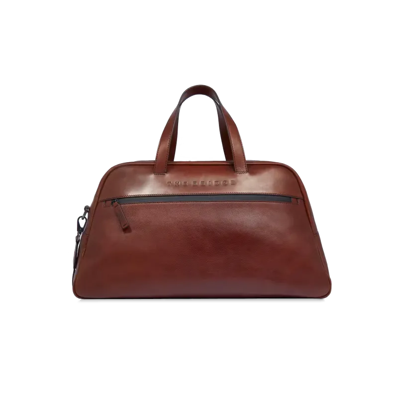 The Bridge Damiano leather duffle bag, brown