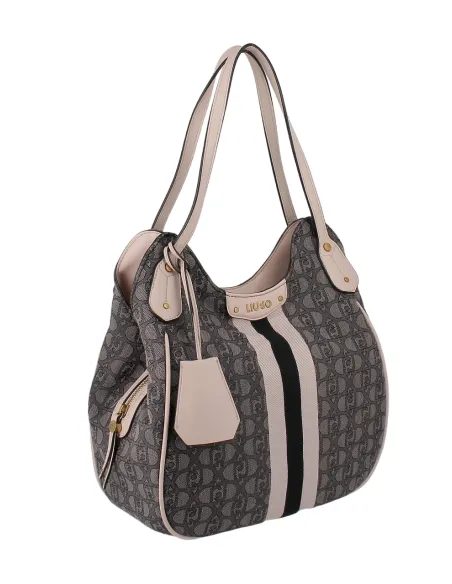 Borsa shopping logata Liu Jo, nera
