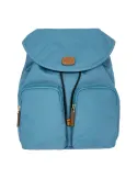 Woman's backpack with two zipped front pockets, sky blue