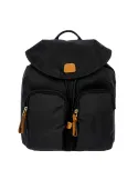 Woman's backpack with two zipped front pockets black