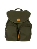 Woman's backpack with two zipped front pockets green