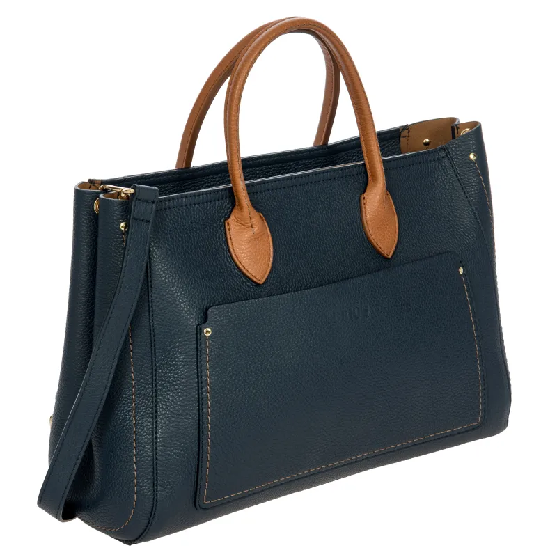 Brics Gondola women's leather handbag, blue 2