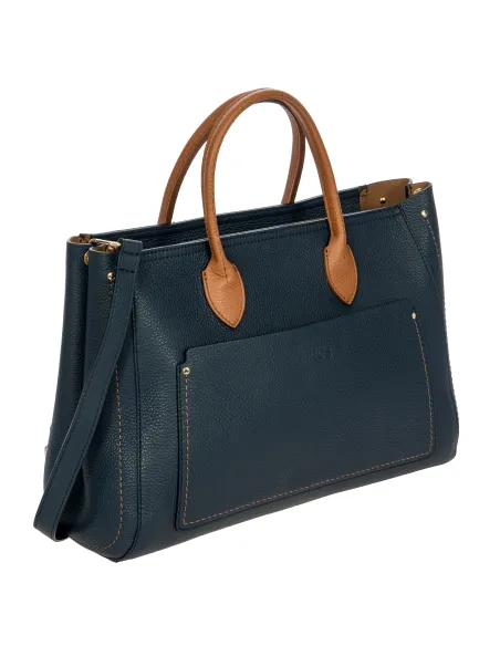 Brics Gondola Damen Leder-Handtasche, blau
