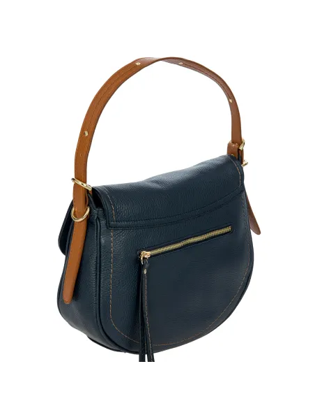 Brics Gondola women's leather shoulder bag, blue