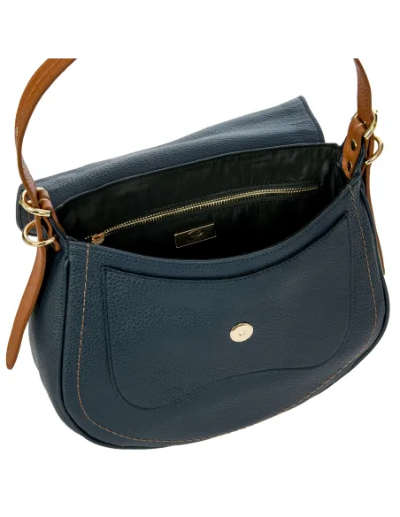 Brics Gondola women's leather shoulder bag, blue