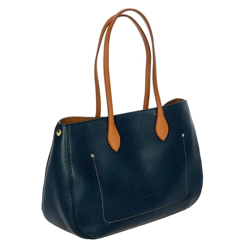 Shopping in pelle Brics Gondola, blu 2