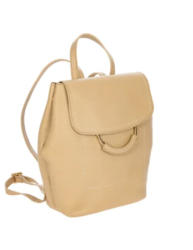 Zaino donna in pelle Brics Gondola, beige dettagli