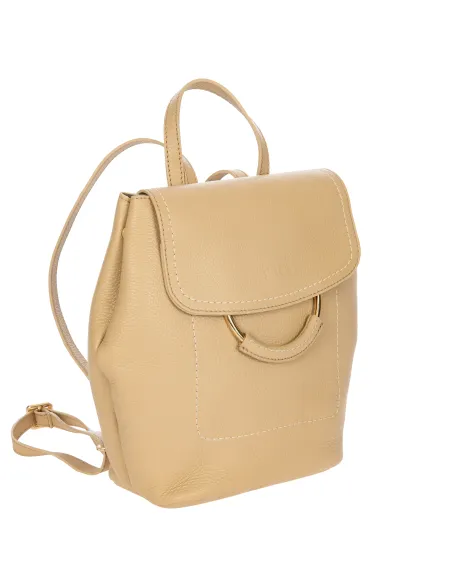 Bric's Gondola women's leather backpack, beige