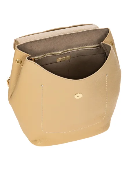 Bric's Gondola women's leather backpack, beige