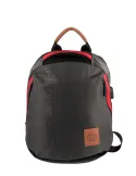 MOMODESIGN nylon laptop backpack, grey-red