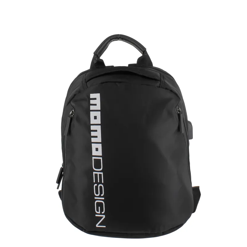 MOMODESIGN OVO nylon laptop backpack, black-white