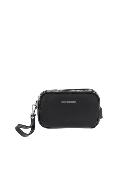 Pochette con manico con due zip Momo design, nera