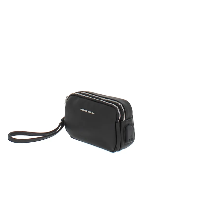 Pochette con manico con due zip Momo design, nera 2